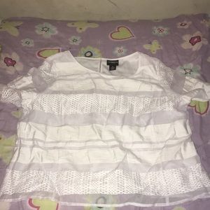 White Liz Caliborne Career Shirt XL